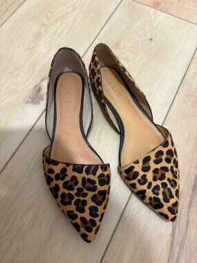 J.Crew Zoe leopard print calf hair d'Orsay -7.5